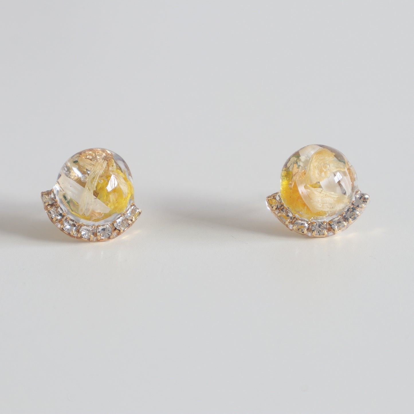 Yellow Qubic Round Earring